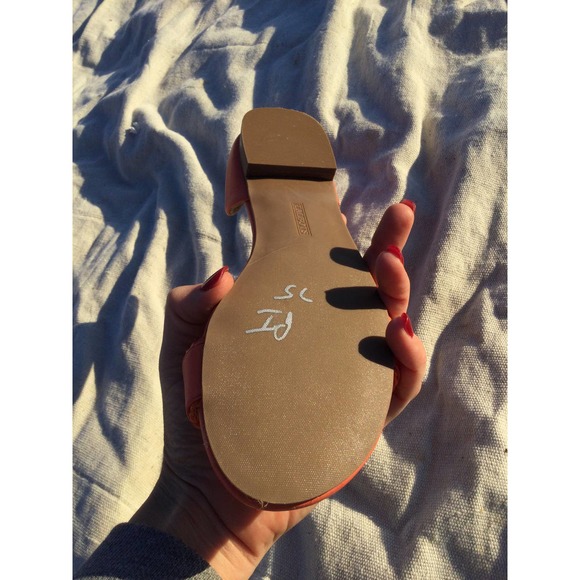 NEW Talbots 7.5 coral sandals slide business work women leather 7 1/2 coastal - Picture 8 of 9